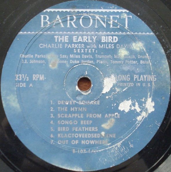 Charlie Parker With Miles Davis - The Early Bird - Baronet Records - B-107 - LP, Comp, Mono 2173631483