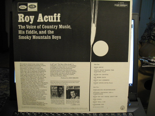 Roy Acuff And His Smoky Mountain Boys - The Voice Of Country Music - Capitol Records, Capitol Records - T 2276, T-2276 - LP, Album, Mono 2158061447