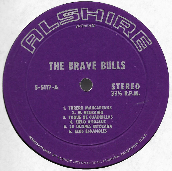La Banda Los Amantes De La Corrida - Brave Bulls - Alshire - S-5117 - LP, Album 2202545875