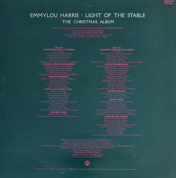 Emmylou Harris - Light Of The Stable - Warner Bros. Records - K 56757 - LP, Album 2182812494