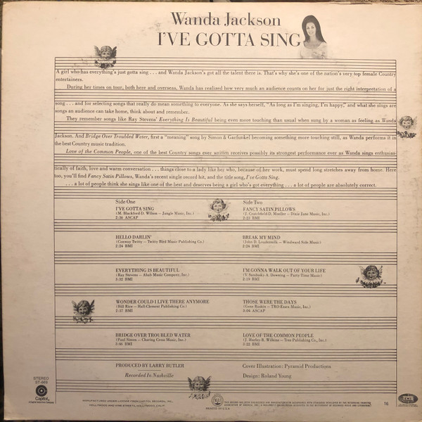 Wanda Jackson - I've Gotta Sing - Capitol Records - SW-8-0669 - LP, Club 2202263650