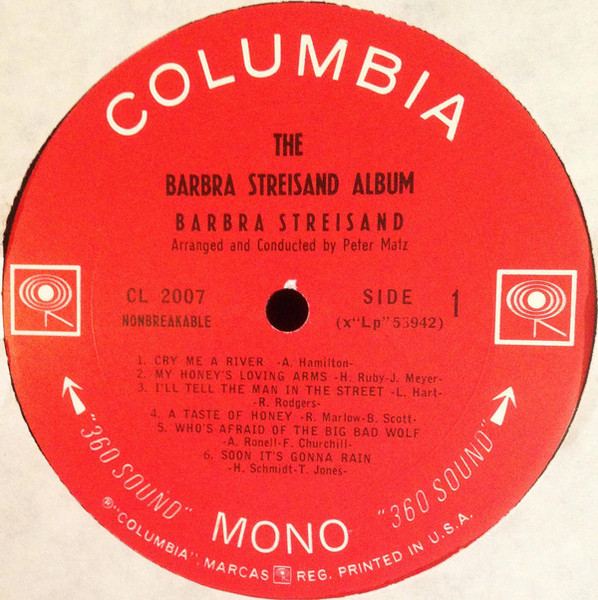 Barbra Streisand - The Barbra Streisand Album - Columbia - CL 2007 - LP, Album, Mono, RE, San 2187574631