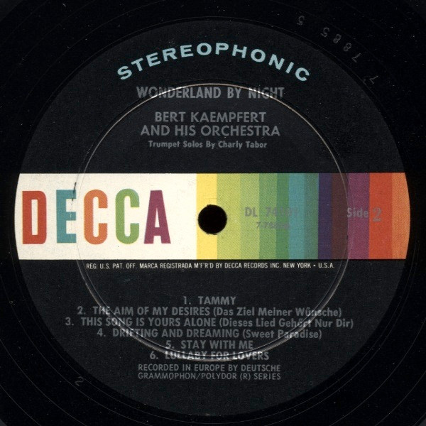 Bert Kaempfert & His Orchestra - Wonderland By Night - Decca - DL 74101 - LP, Album 2186237462
