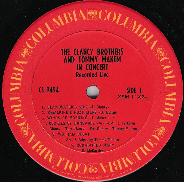 The Clancy Brothers & Tommy Makem - In Concert - Columbia - CS 9494 - LP, Album, RE 2181038705