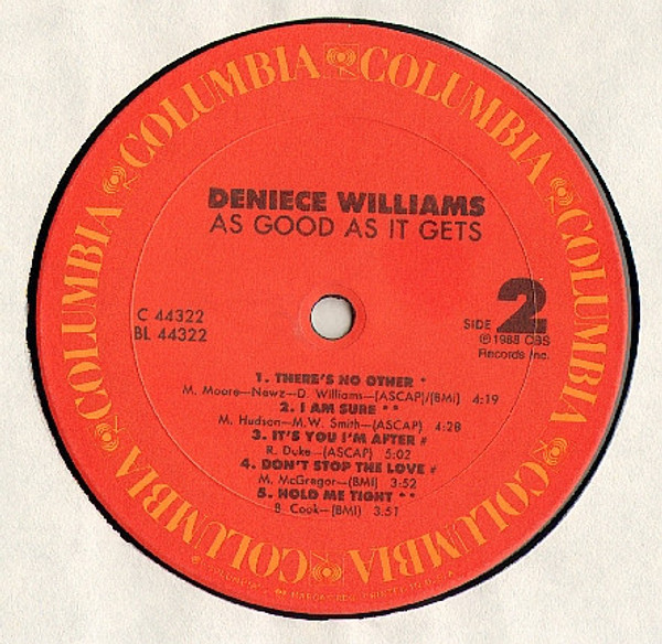 Deniece Williams - As Good As It Gets - Columbia, Columbia - C 44322, FC 44322 - LP, Album 2178128609