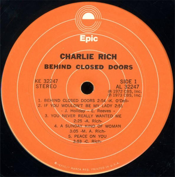 Charlie Rich - Behind Closed Doors - Epic - KE 32247 - LP, Album 2175246152