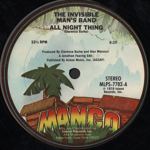 Invisible Man's Band - All Night Thing - Mango - MLPS-7782 - 12" 2242396495