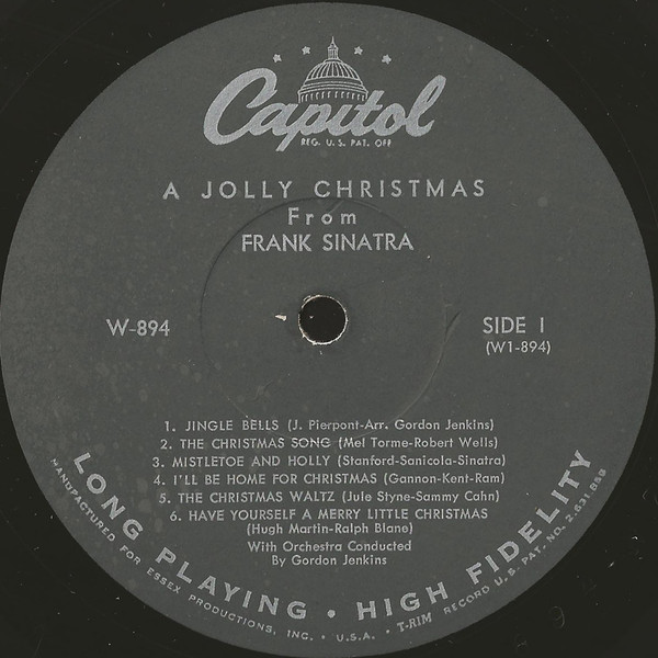 Frank Sinatra - A Jolly Christmas From Frank Sinatra - Capitol Records, Capitol Records - W894, W-894 - LP, Album, Mono, Scr 2242772017