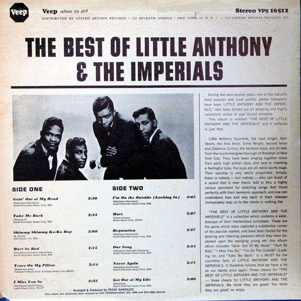 Little Anthony & The Imperials - The Best Of Little Anthony & The Imperials - Veep - VPS 16512 - LP, Comp, RE 2241533812
