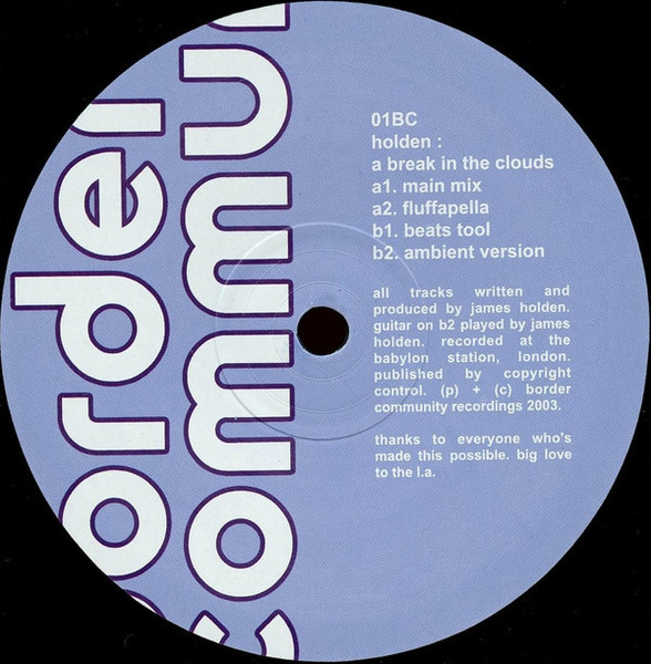James Holden - A Break In The Clouds - Border Community - 01BC - 12" 2230489798