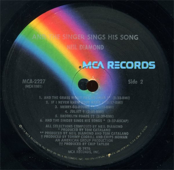 Neil Diamond - And The Singer Sings His Song - MCA Records - MCA-2227 - LP, Comp 2241521347