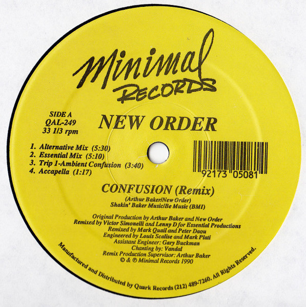 New Order - Confusion (Remix) (12")