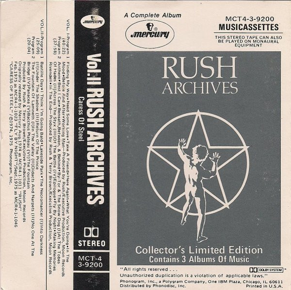 Rush - Archives - Mercury - MCT4-3-9200 - 2xCass, Comp, Ltd 2242760476