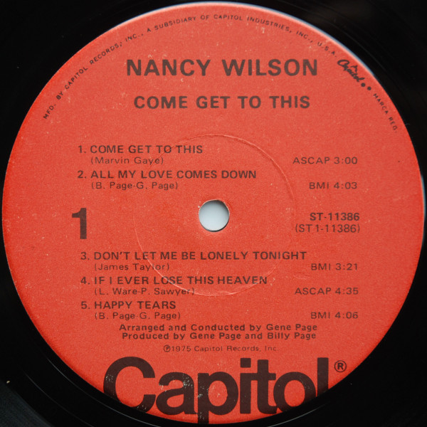 Nancy Wilson - Come Get To This - Capitol Records - ST-11386 - LP, Album, Jac 2227847581