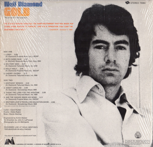 Neil Diamond - Gold - UNI Records - 73084 - LP, Album, Pin 2227319092