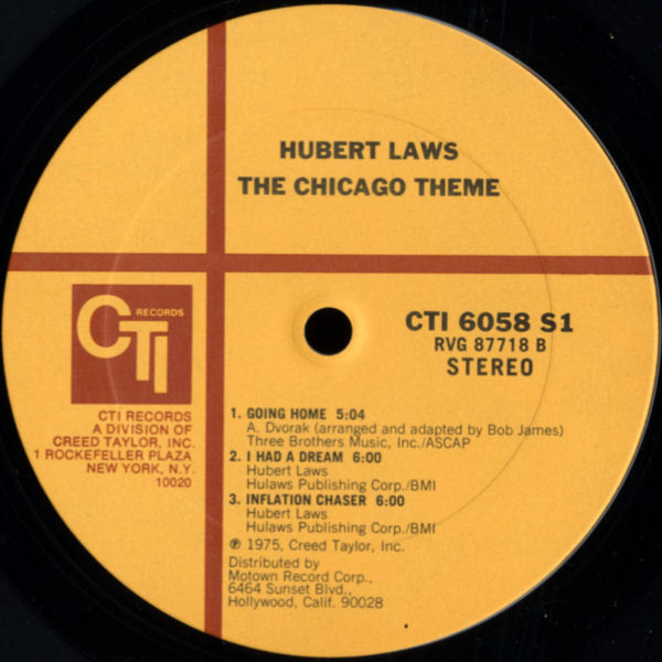 Hubert Laws - The Chicago Theme - CTI Records - CTI 6058 S1 - LP, Album, Ter 2227741111