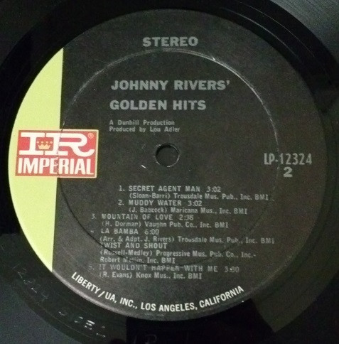 Johnny Rivers - Johnny Rivers' Golden Hits - Imperial - LP-12324 - LP, Comp, RP 2228601706