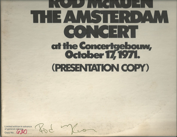 Rod McKuen - The Amsterdam Concert  (Presentation Copy) - Stanyan Records, Stanyan Records - PRO 5051, 2SR 5051 - 2xLP, Album, Promo, Gat 2288777617