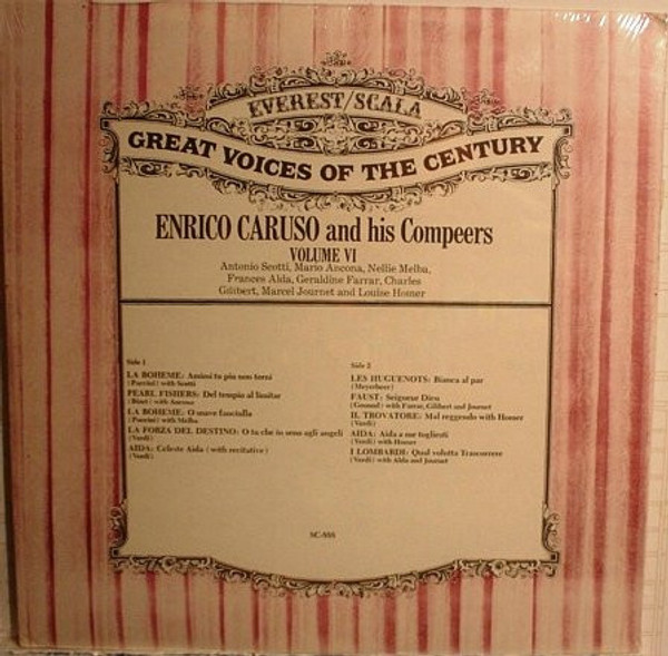 Enrico Caruso - Enrico Caruso And His Compeers Volume VI - Everest/Scala - SC 888 - LP, Comp 2350721833