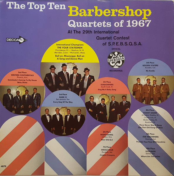 Various - The Top Ten Barbershop Quartets Of 1967 - Decca - DL 74870 - LP, Album 2309236744
