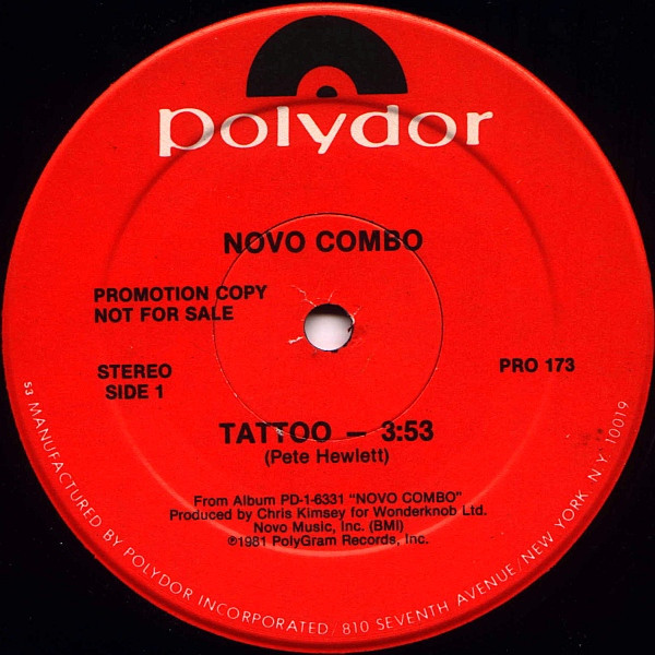Novo Combo - Tattoo / City Bound - Polydor - PRO 173 - 12", Promo 2303848825