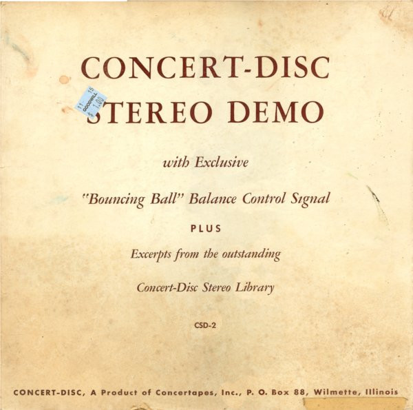 Various - Concert-Disc Stereo Demo With Exclusive "Bouncing Ball" Balance Control Signal Plus Excerpts From The Outstanding Concert-Disc Stereo Library - Concert-Disc - CSD-2 - LP 2294559190
