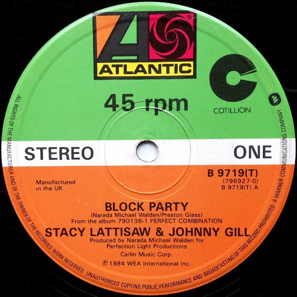 Stacy Lattisaw & Johnny Gill - Block Party - Atlantic, Cotillion - B 9719(T) - 12" 2350747021