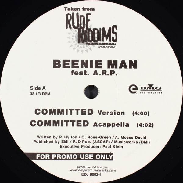 Beenie Man & Melanie Fiona - Committed - BMG Records - EDJ 8002-1 - 12", Maxi, Promo 2316393301