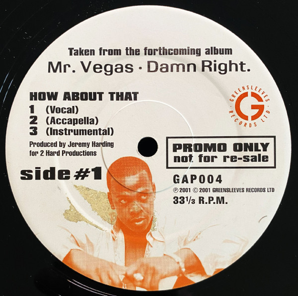Mr. Vegas - How About That / Gal Them - Greensleeves Records - GAP 004 - 12", Promo 2276962531