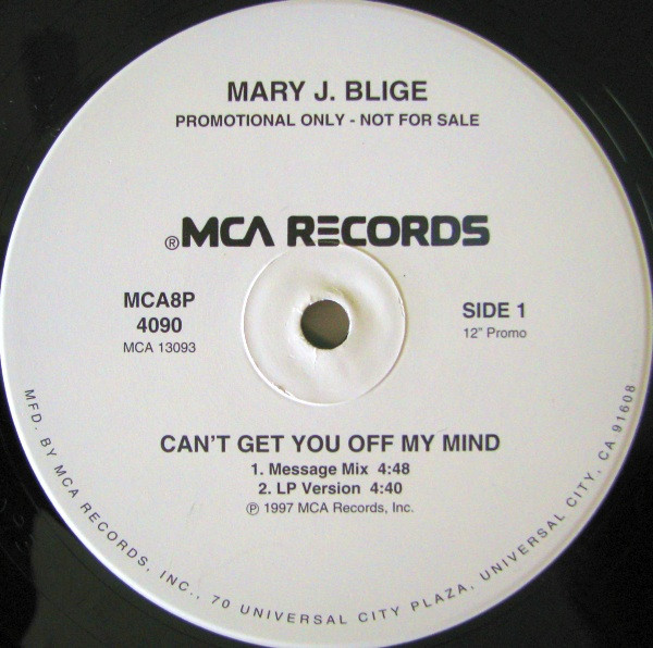 Mary J. Blige - Can't Get You Off My Mind - MCA Records - MCA8P 4090 - 12", Promo 2278803727