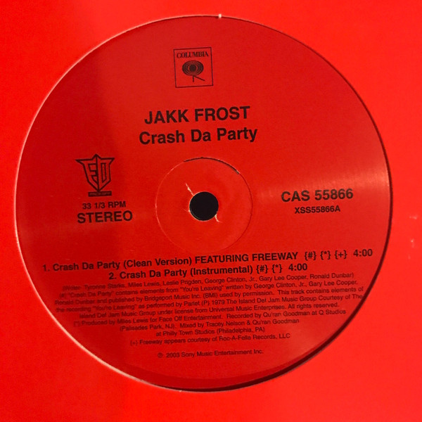 Jakk Frost - Crash Da Party / Blast Wit Us - Columbia - CAS 55866 - 12" 2371311937