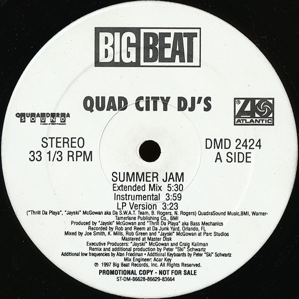 Quad City DJ's - Summer Jam - Big Beat, Atlantic, QuadraSound - DMD 2424 - 12", Promo 2295423913