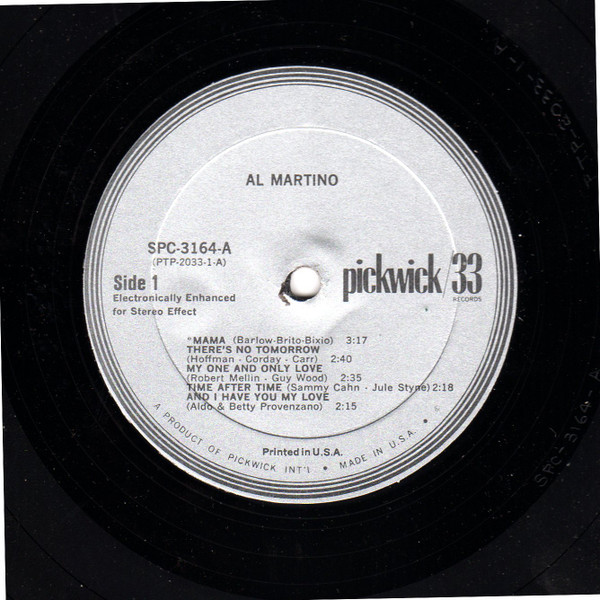 Al Martino - Al Martino - Pickwick/33 Records - SPC 3164 - LP, Album, RE 2272734109