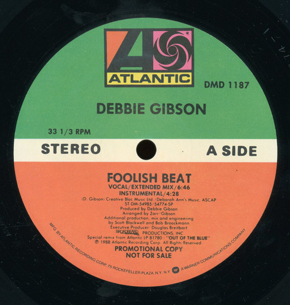 Debbie Gibson - Foolish Beat - Atlantic - DMD 1187 - 12", Single, Promo 2426266004