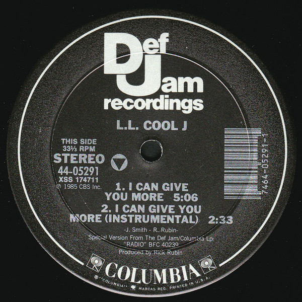 LL Cool J - I Can Give You More / I Can't Live Without My Radio - Def Jam Recordings - 44-05291 - 12" 2463784025
