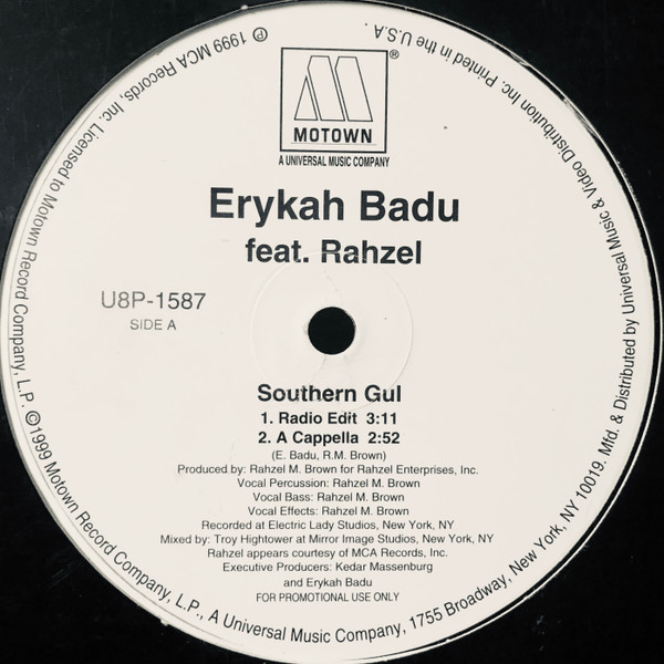 Erykah Badu - Southern Gul - Motown - U8P-1587 - 12", Promo 2470577090