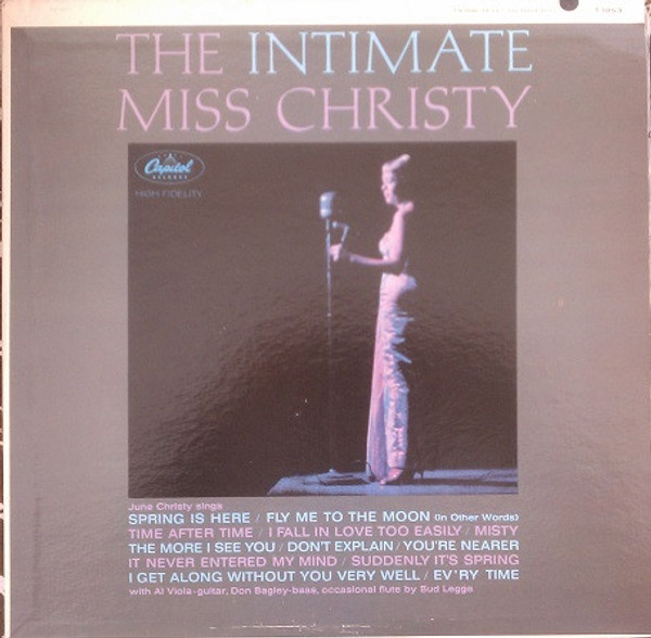 June Christy - The Intimate Miss Christy - Capitol Records, Capitol Records - T1953, T-1953 - LP, Album, Mono, Scr 2489590952