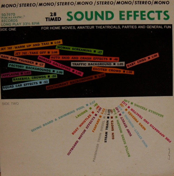 No Artist - 28 Timed Sound Effects - Realistic, Realistic - 50-1970, DLP-166 - LP, Mono 2398674146