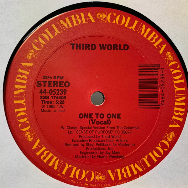 Third World - One To One - Columbia - 44-05239 - 12" 2427578285