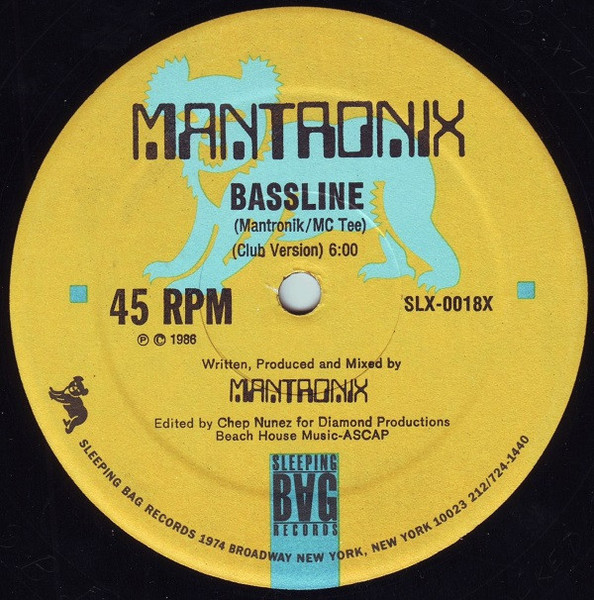 Mantronix - Bassline - Sleeping Bag Records, Sleeping Bag Records - SLX-0018, SLX-18 - 12" 2508253601