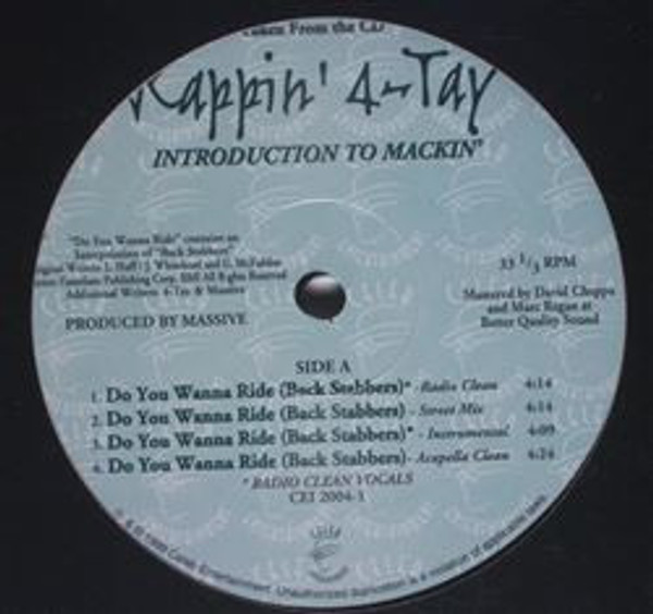 Rappin' 4-Tay - Introduction To Mackin' - Celeb Entertainment Inc. - CEI 2004-1 - 12" 2470363487