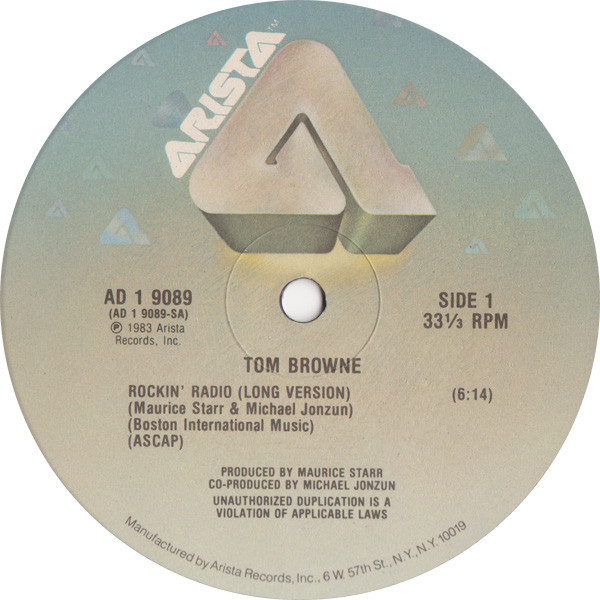 Tom Browne - Rockin' Radio - Arista - AD 1 9089 - 12" 2491724243