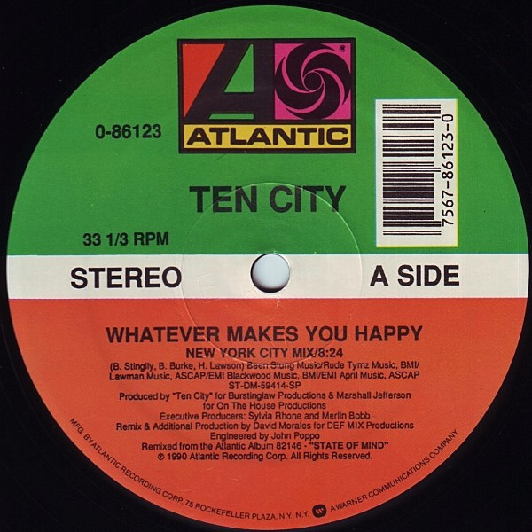 Ten City - Whatever Makes You Happy - Atlantic - 0-86123 - 12" 2491716308