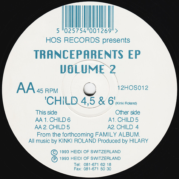 Tranceparents - Tranceparents EP Volume 2 - Heidi Of Switzerland - 12HOS012 - 12", EP 2456097044