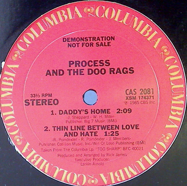 Process And The Doo Rags - Too Sharp - Columbia - CAS 2081 - 12", Promo 2491677689