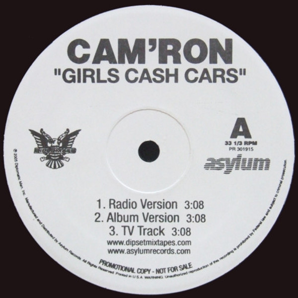 Cam'Ron - Girls Cash Cars / Something New - Asylum Records - PR 301915 - 12", Promo 2463772841