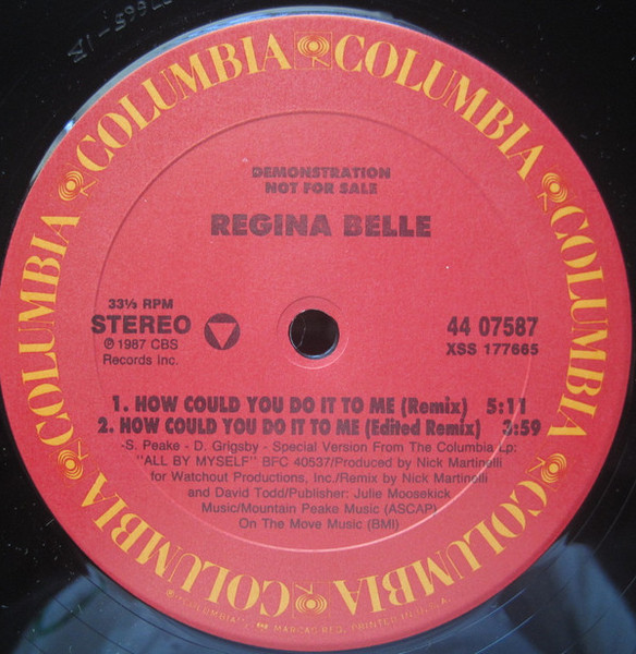 Regina Belle - How Could You Do It To Me (Remix) - Columbia - 44 07587 - 12", Promo 2492852507