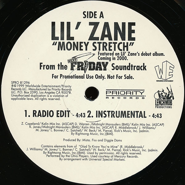 Lil' Zane - Money Stretch - Priority Records - SPRO 81296 - 12", Promo 2462713664