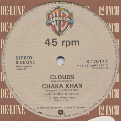 Chaka Khan - Clouds - Warner Bros. Records, Warner Bros. Records, Warner Bros. Records - K 17617T, K 26138, WBSD 49216 - 12", Single 2427862568