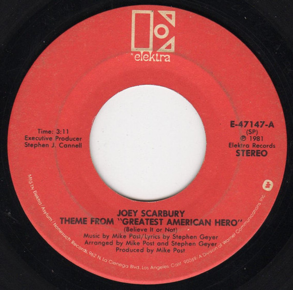 Joey Scarbury - Theme From "The Greatest American Hero" (Believe It Or Not) - Elektra - E-47147 - 7", Single 2415539423